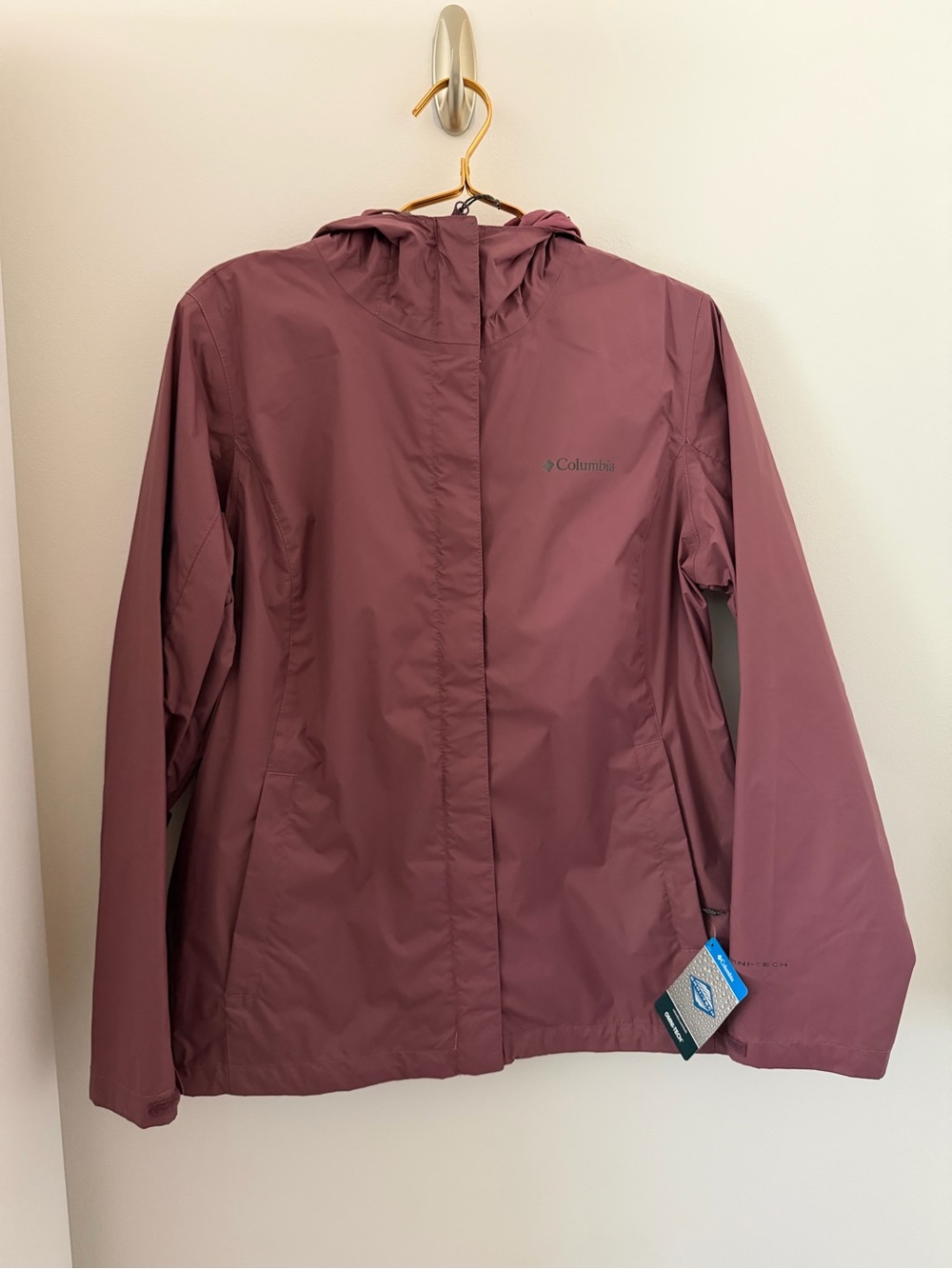 Columbia Women's Hooded Rain Jacket - Plum Pink